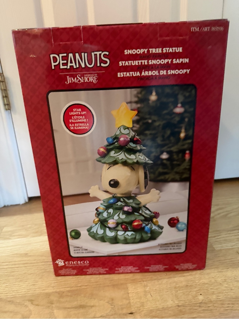 New Jim Shore 15" Christmas Tree Peanuts Snoopy LED Light Up Star Large Decor